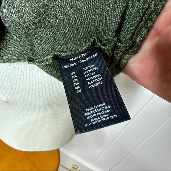 Slate & Stone Textured Palm Leaves Pocket T Shirt - Picture 7 of 8